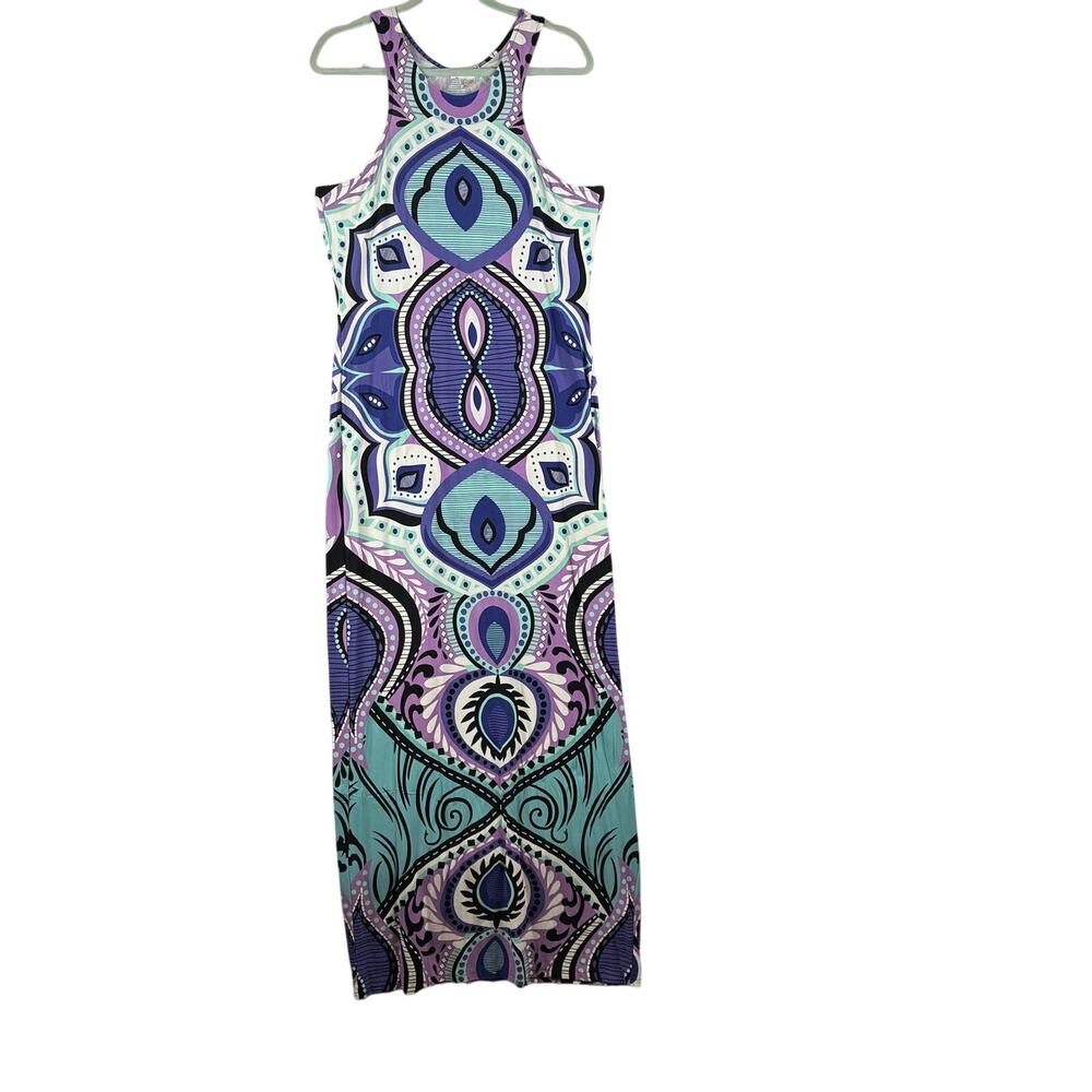 Venus Racerback Tank Maxi Dress Wmns Large Keyhole Stretch Kaleidoscope Festival